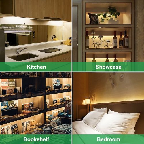  GREEMPIRE LED Under Cabinet Lighting, Dimmable Under Counter Kitchen Lights, Remote Control Closet Light, 3000K Warm White Under Shelf Lighting, 24W, 1800lm, UL Listed Plug