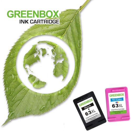  [아마존 핫딜] [아마존핫딜]GREENBOX Re-Manufactured Ink Cartridge Replacement for HP 63XL 63 XL Used in Envy 4520 4516 Officejet 5255 5258 4650 3830 3833 DeskJet 1112 3632 2130 Printer (1 Black 1 Tri-Color)