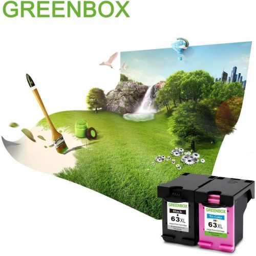  [아마존 핫딜] [아마존핫딜]GREENBOX Re-Manufactured Ink Cartridge Replacement for HP 63XL 63 XL Used in Envy 4520 4516 Officejet 5255 5258 4650 3830 3833 DeskJet 1112 3632 2130 Printer (1 Black 1 Tri-Color)