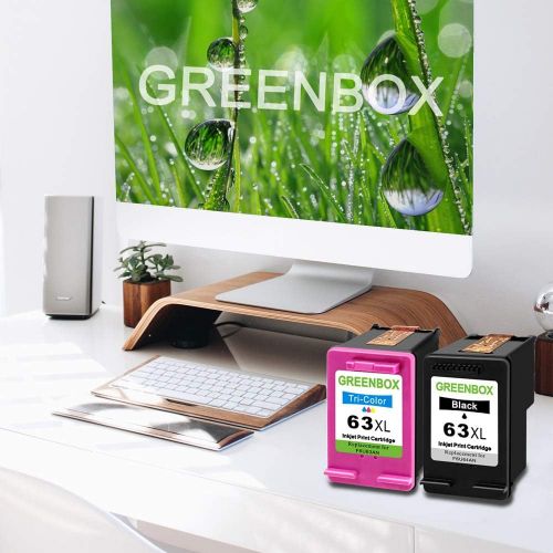  [아마존 핫딜] [아마존핫딜]GREENBOX Re-Manufactured Ink Cartridge Replacement for HP 63XL 63 XL Used in Envy 4520 4516 Officejet 5255 5258 4650 3830 3833 DeskJet 1112 3632 2130 Printer (1 Black 1 Tri-Color)