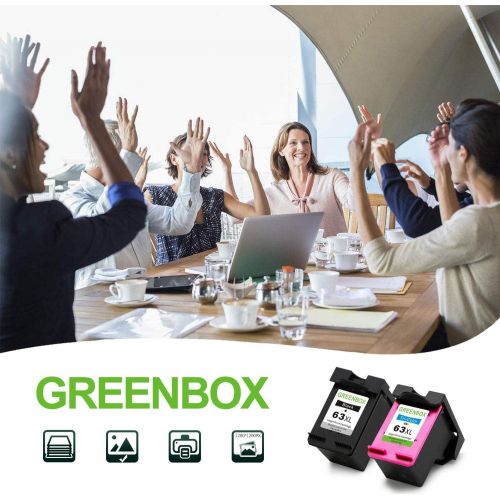  [아마존 핫딜] [아마존핫딜]GREENBOX Re-Manufactured Ink Cartridge Replacement for HP 63XL 63 XL Used in Envy 4520 4516 Officejet 5255 5258 4650 3830 3833 DeskJet 1112 3632 2130 Printer (1 Black 1 Tri-Color)