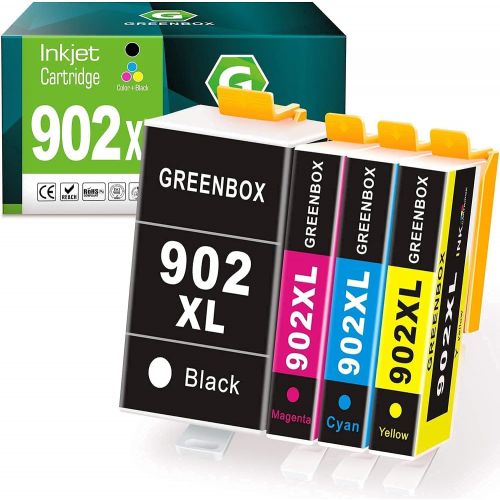  GREENBOX Compatible Ink Cartridges Replacement for Hp 902XL 902 XL for Hp OfficeJet Pro 6978 6968 6958 6962 6960 6970 6979 6950 6951 6954 6975 Printer (1 Black 1 Cyan 1 Magenta 1 Y