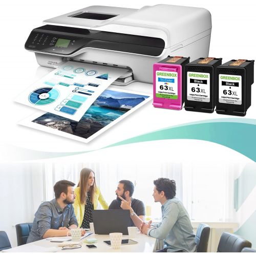  GREENBOX Remanufactured Ink Cartridge Replacement for HP 63XL 63 XL Used in HP OfficeJet 3830 5255 5258 Envy 4520 4512 4513 4516 DeskJet 1112 1110 3630 3634 2130 2132 Printer (2 Bl