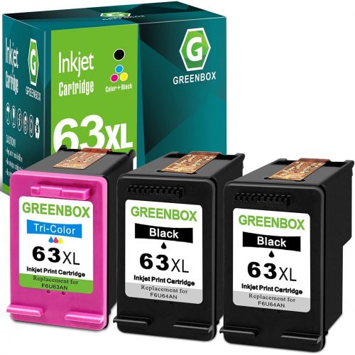  GREENBOX Remanufactured Ink Cartridge Replacement for HP 63XL 63 XL Used in HP OfficeJet 3830 5255 5258 Envy 4520 4512 4513 4516 DeskJet 1112 1110 3630 3634 2130 2132 Printer (2 Bl