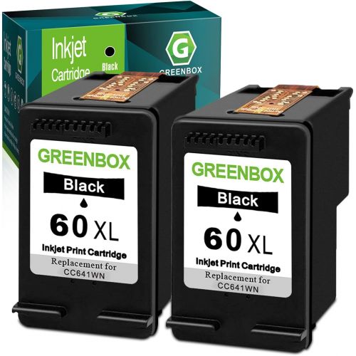  GREENBOX Remanufactured Ink Cartridge Replacement for HP 60XL 60 XL for HP Photosmart C4680 D110 Deskjet D1660 D2530 D2680 F2430 F4210 Printer (2 Black)