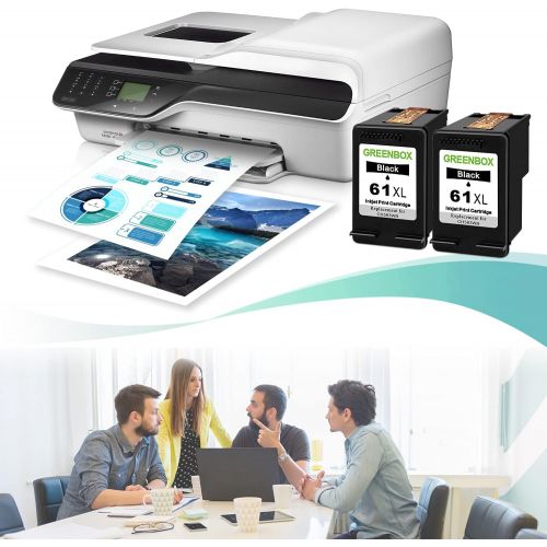  GREENBOX Remanufactured 61 Black Ink Cartridge Replacement for HP 61XL 61 XL for HP Envy 4500 5530 5534 5535 Deskjet 1000 1056 1010 1510 1512 2540 3050 3050A Officejet 2620 Printer