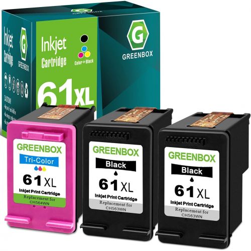  GREENBOX Remanufactured Ink Cartridge 61 Replacement for Hp 61XL 61 XL for Hp Envy 4500 5530 5534 5535 Deskjet 1000 1056 1010 1510 1512 2540 3050 Officejet 2620 Printer (2 Black 1