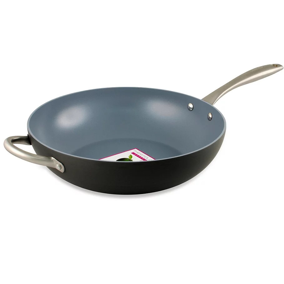 Greenpan GreenPan Lima 12.5-Inch Ceramic Nonstick Wok with Helper Handle