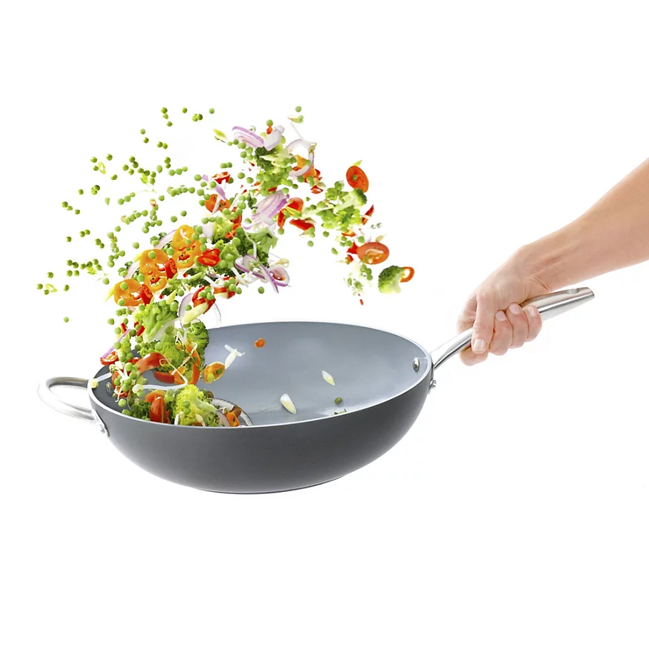  Greenpan GreenPan Lima 12.5-Inch Ceramic Nonstick Wok with Helper Handle