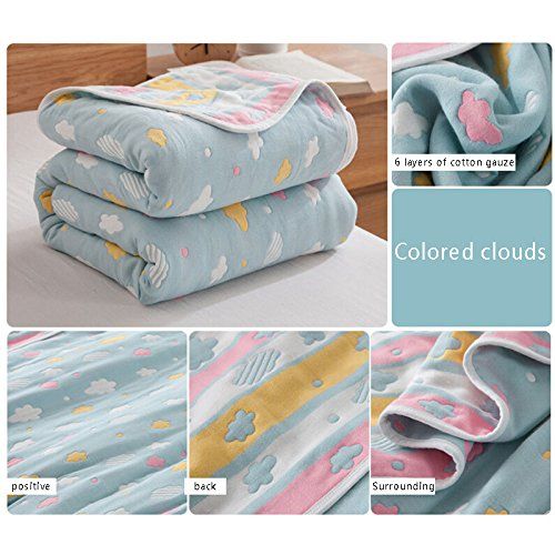  GREENWISH Classic Baby Blankets - 6 Layers of 100% Organic Hypoallergenic Muslin Cotton...