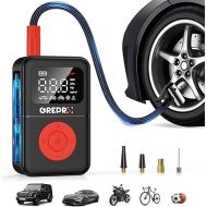 GREPRO Tire Inflator Portable Air Compressor, 160 PSI Portable Air Pump, 3X Faster Air Pump with Digital Pressure Gauge, LED Light, and Multiple Adapters for Car, Moto, Bike, and Other Inflatables