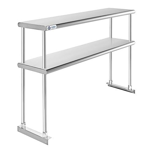  GRIDMANN NSF Stainless Steel Commercial Kitchen Prep & Work Table Plus A 2 Tier Shelf - 48 in. x 12 in.