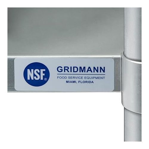  GRIDMANN NSF Stainless Steel Commercial Kitchen Prep & Work Table Plus A 2 Tier Shelf - 48 in. x 12 in.