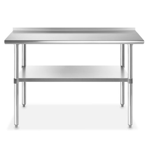  GRIDMANN NSF Stainless Steel Commercial Kitchen Prep & Work Table with Backsplash - 48 in. x 24 in.