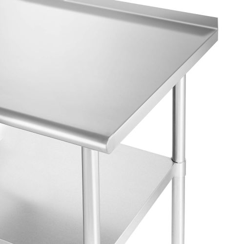  GRIDMANN NSF Stainless Steel Commercial Kitchen Prep & Work Table w/ Backsplash - 30 in. x 24 in.