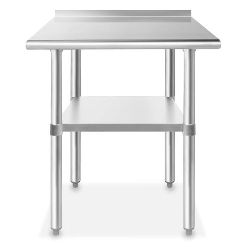  GRIDMANN NSF Stainless Steel Commercial Kitchen Prep & Work Table w/ Backsplash - 30 in. x 24 in.