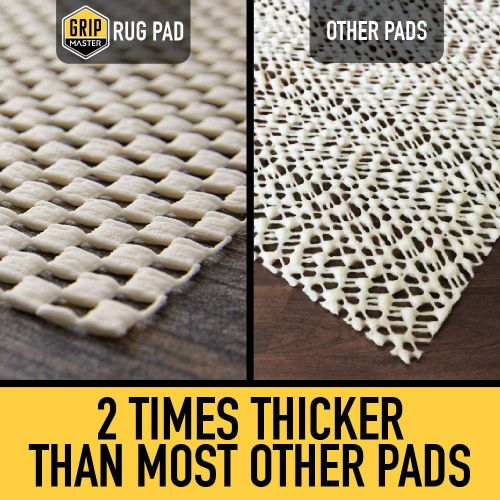  GRIP MASTER 2X Extra Thick Area Rug Cushioned Gripper Pad (5 x 7) for Hardwood + Hard Surface Floors, Maximum Grip and Cushion for Under Rugs, Premium Protection Pads, Many Sizes,