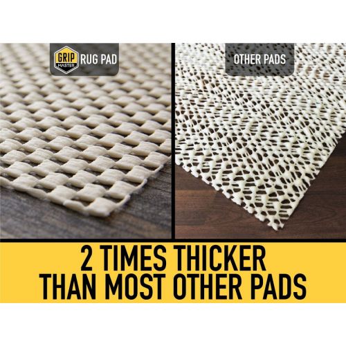  GRIP MASTER 2X Extra Thick Area Rug Cushioned Gripper Pad (3 x 5) for Hard Surface Floors, Maximum Gripper and Cushion for Under Rugs, Premium Protection Pads, Many Sizes, Rectangu