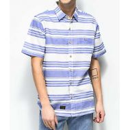 GRIZZLY GRIPTAPE Grizzly Peninsula Periwinkle & White Button Up Shirt