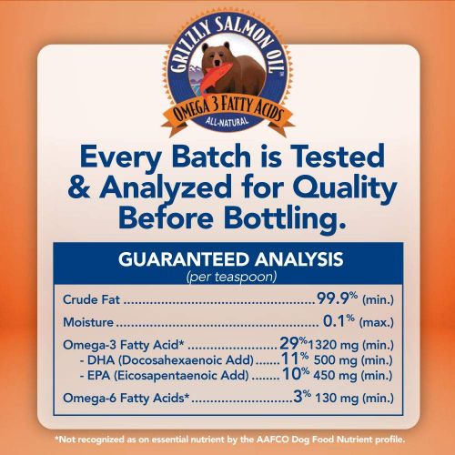  GRIZZLY SALMON OIL OMEGA 3 FATTY ACIDS ALL-NATURAL Grizzly Salmon Oil Omega-3 Fatty Acids All-Natural Dog Food Supplement