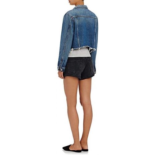  GRLFRND Womens Cara Crop Trucker Jacket - Md. Blue