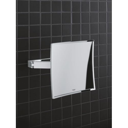  Grohe 40808000 Selection Cube Cosmetic Mirror, Starlight Chrome