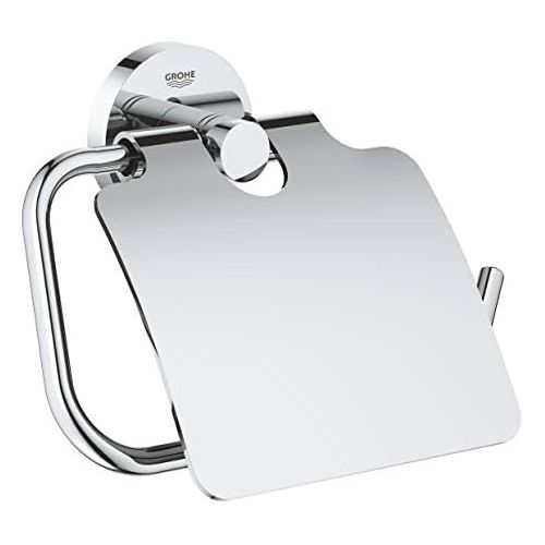  Grohe 40367001 Essentials Toilet Paper Holder With Cover, Starlight Chrome