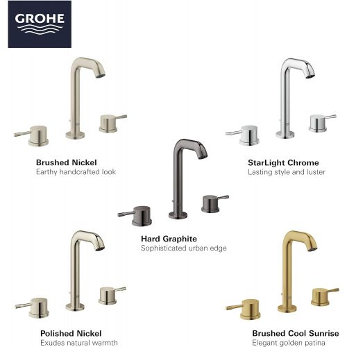  GROHE 20297BEA Essence 8″ Widespread Two-Handle Bathroom Faucet M-Size, Polished Nickel
