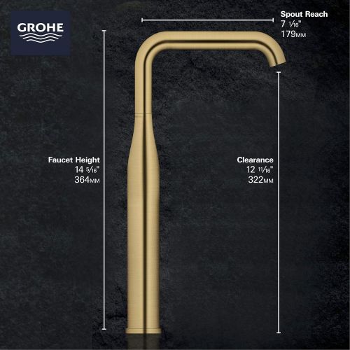  GROHE 23538A0A Essence Hole Single-Handle Vessel Bathroom Faucet XL-Size, Hard Graphite