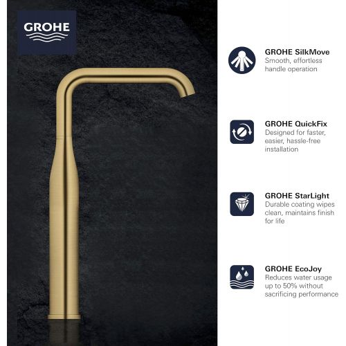  GROHE 23538A0A Essence Hole Single-Handle Vessel Bathroom Faucet XL-Size, Hard Graphite