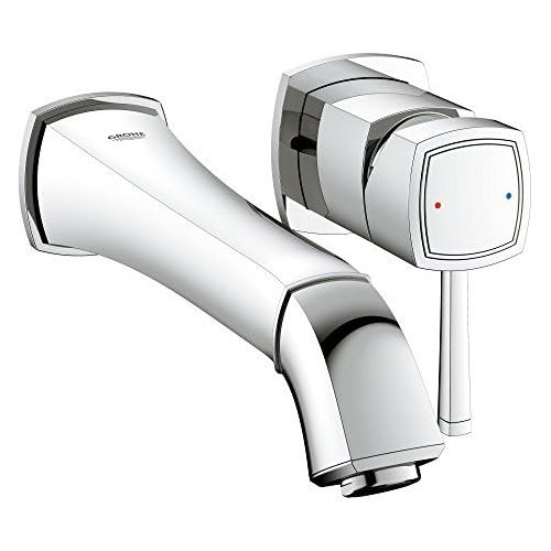  GROHE Grandera Single-Handle 2-Hole Wall Mount Vessel Bathroom Faucet - 1.2 GPM, StarLight Chrome Finish