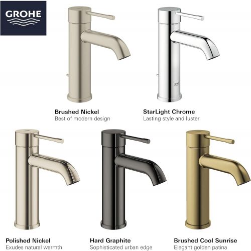  GROHE 23592BEA Essence Single-Handle Bathroom Faucet S-Size, Polished Nickel