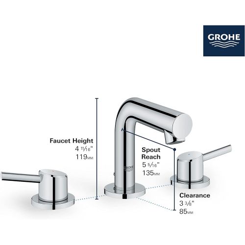  Grohe 20572001 Concetto Widespread Bathroom Faucet, Starlight Chrome