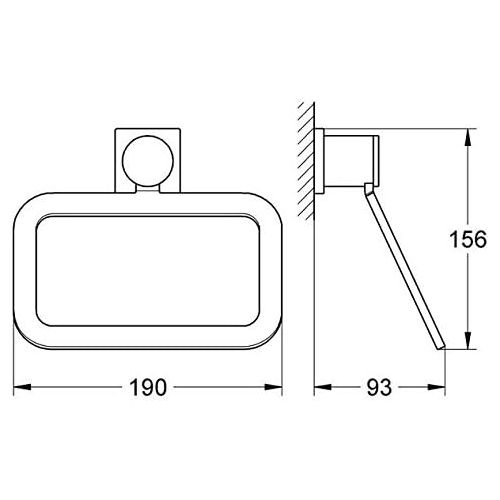  GROHE Allure 8 In. Towel Ring