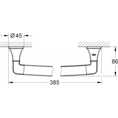  GROHE Grandera 15-3 16 In. Grab Bar