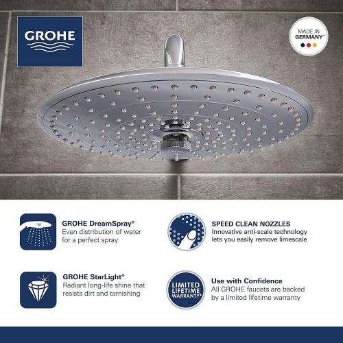  GROHE 27867001 Retro-Fit Euphoria 25 Inch Shower System, Starlight Chrome