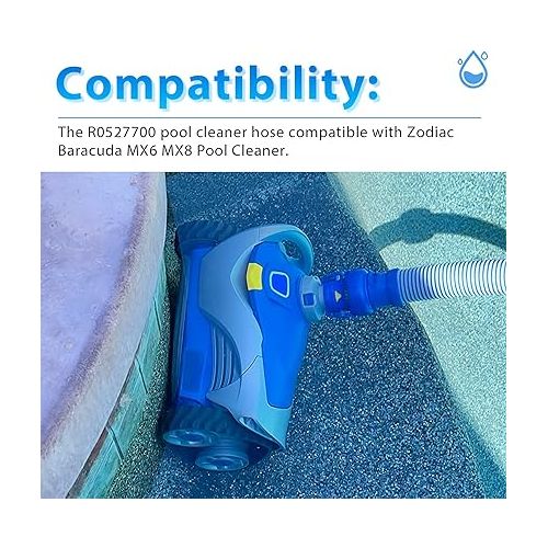  R0527700 Pool Vacuum Cleaner Hose Compatible with Zodiac Baracuda MX6 MX8 X7 T3 T5 Pool Cleaner, 39