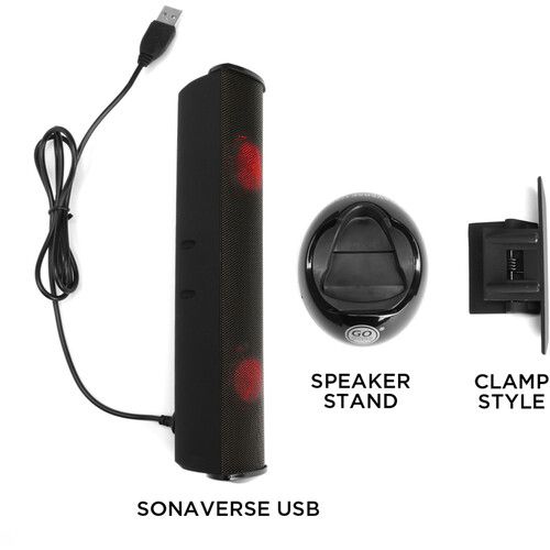 그루브 GOgroove SonaVERSE USB Clip-On Speaker (Red LEDs)
