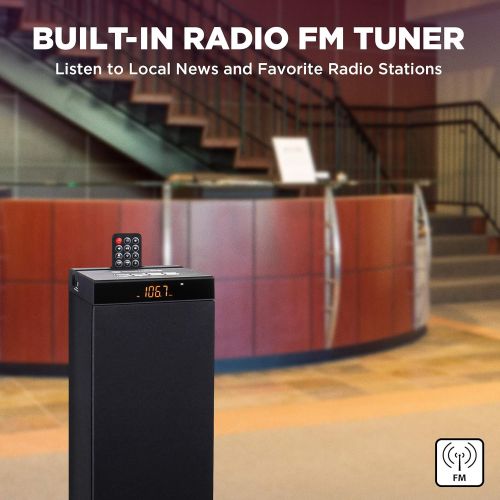 그루브 [아마존베스트]GOgroove Bluetooth Tower Speaker with Built-in Subwoofer - BlueSYNC STW Standing Speaker Tower with Thumping Bass, Immersive 120W Peak Power, AUX, Flash Drive MP3, FM Radio, USB Ch