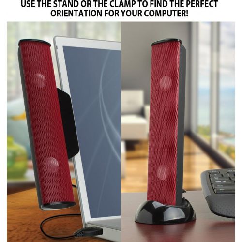 그루브 [아마존베스트]GOgroove SonaVERSE USB Speakers for Laptop Computer - USB Powered Mini Sound Bar with Clip-On Portable External Speaker Design for Monitor, One Cable for Digital Audio Input and Po