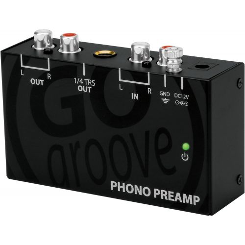 그루브 GOgroove Mini Phono Turntable Preamp Preamplifier with 12 Volt DC Adapter , RCA Input for Vinyl Record Player - Compatible With Audio Technica , Crosley , Jensen , Pioneer , 1byone