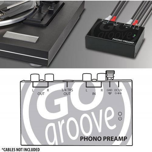 그루브 GOgroove Mini Phono Turntable Preamp Preamplifier with 12 Volt DC Adapter , RCA Input for Vinyl Record Player - Compatible With Audio Technica , Crosley , Jensen , Pioneer , 1byone