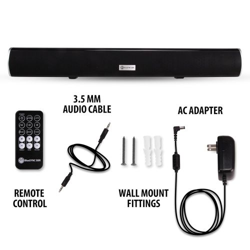 그루브 GOgroove TV Sound Bar Wireless Bluetooth Speaker - BlueSYNC SBR Home Theater 2.1 Soundbar with 4 Audio Inputs (Optical, AUX, RCA, Bluetooth), Built-in EQ, Wall Mounting Kit, 31-Inc