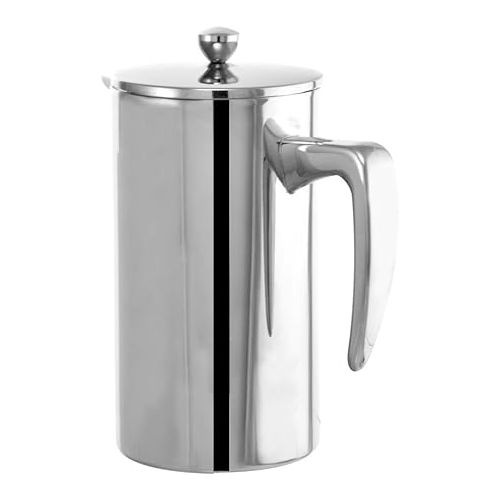  GROSCHE Dublin Stainless Steel Coffee Maker French Press - 8 Cup | 34 FL Oz Capacity Coffee Press, 18/8 Double Walled Stainless Steel French Press Coffee Maker - Hot/Cold Brew | Stainless French Press
