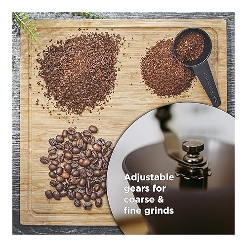  GROSCHE - Bremen Manual Coffee Grinder Manual - Coffee Hand Grinder - Coffee Bean Grinder - Burr Grinder For Coffee Bean - Espresso Grinder