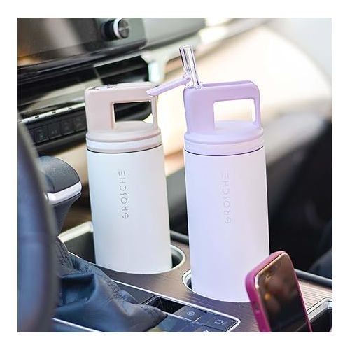  GROSCHE ALPINE Flip n' Sip 20 oz Stainless Steel vacuum insulated flask - Lavender water bottle- Coldest Water Bottle straw water bottle, travel or gym water bottle, leakproof