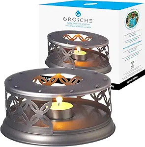 GROSCHE Cairo Premium Teapot Warmer - Tea Pot Warmer with Candle - Tea Warmers for Teapot - Food Warmer - Pot Warmer (Bronze)