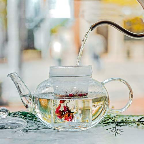  GROSCHE MONACO All Glass Hand Blown Teapot with Infuser 1250 ml 42 fl. oz Capacity