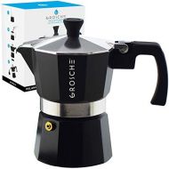 GROSCHE Milano Stovetop Espresso Maker Moka pot 1 Espresso Cup - 1.5 fl oz, Black, Cuban Coffee Maker Stove top Coffee Maker Moka Italian Espresso greca Coffee Maker brewer percola