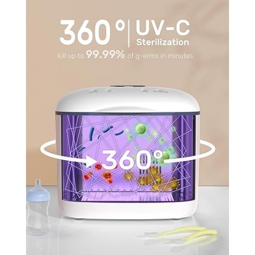  UV Sanitizer and Dryer, GROWNSY 4in1 Baby Bottle Sanitizer Household Sanitizer Box for Baby Stuffs Bottle Toys Clothes Cups, for Family Toothbrush Beauty Tools Phone